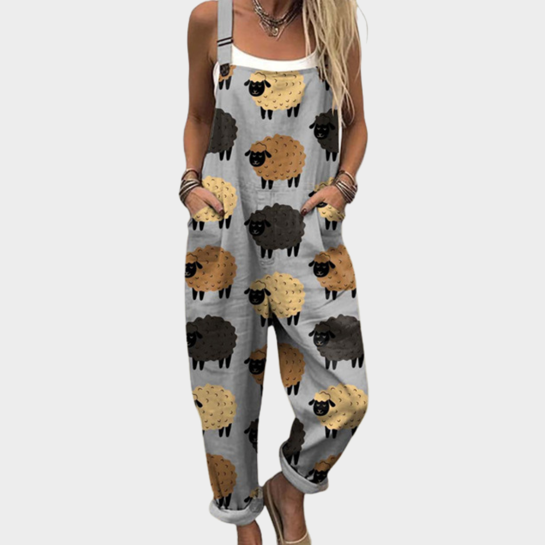 Comfortable Printed Suspenders Pants
