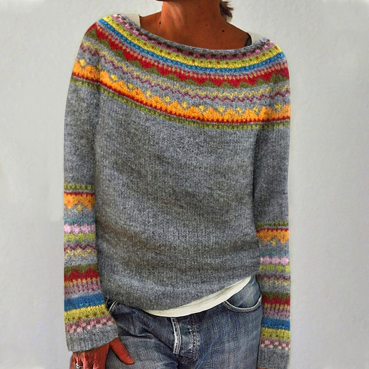 GWEN – COZY PATTERNED KNIT SWEATER