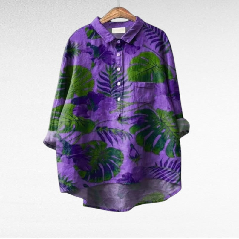 Maëlys | Elegant Tropical Blouse