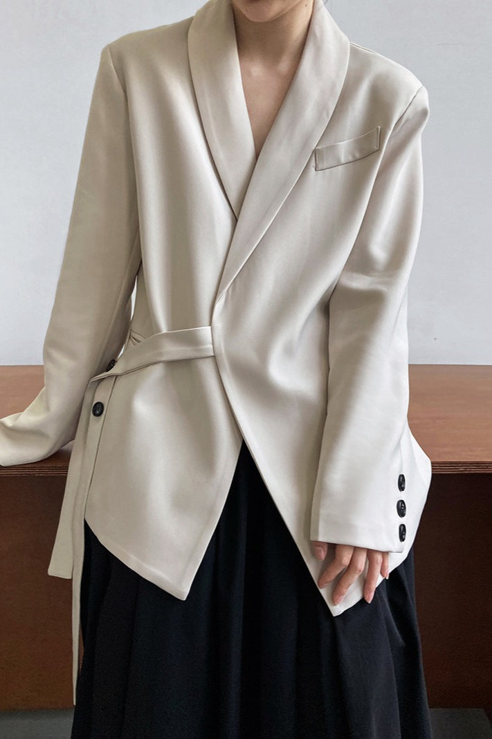 Fashionable Draped Apple Collar Blazer