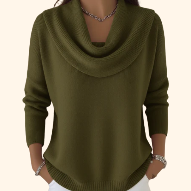 Lillian Elegant Cowl Neck Knit Sweater