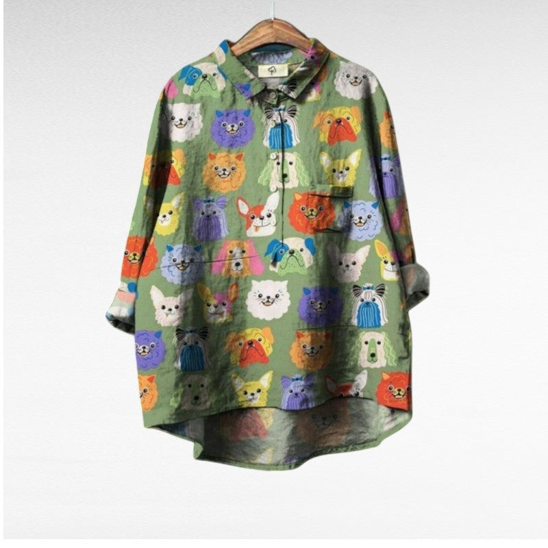 Ondine | Playful Animal Print Blouse