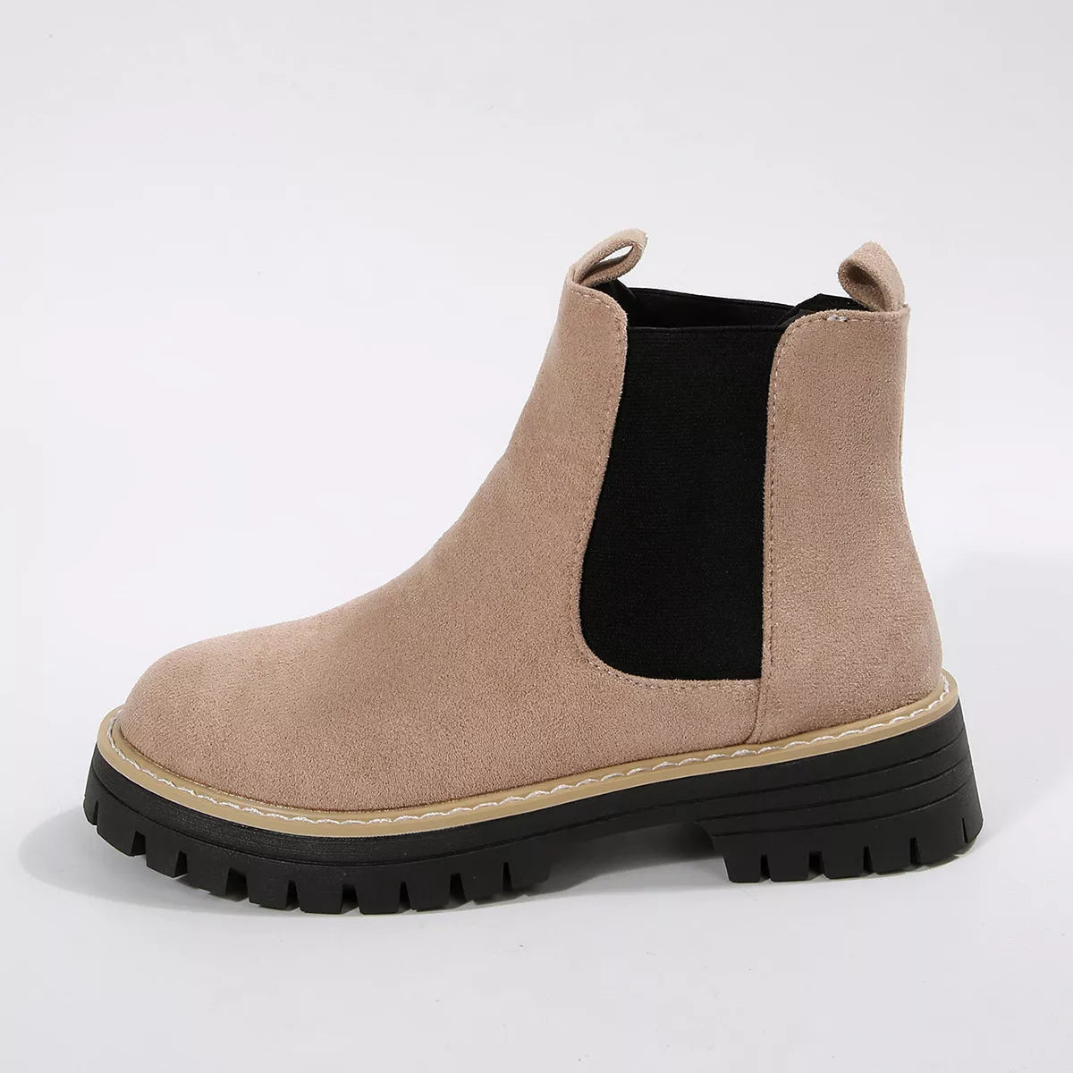 Women's Block Heel Ankle Boots with Round Toe - Comfortable Ankle Boots for Autumn and Winter