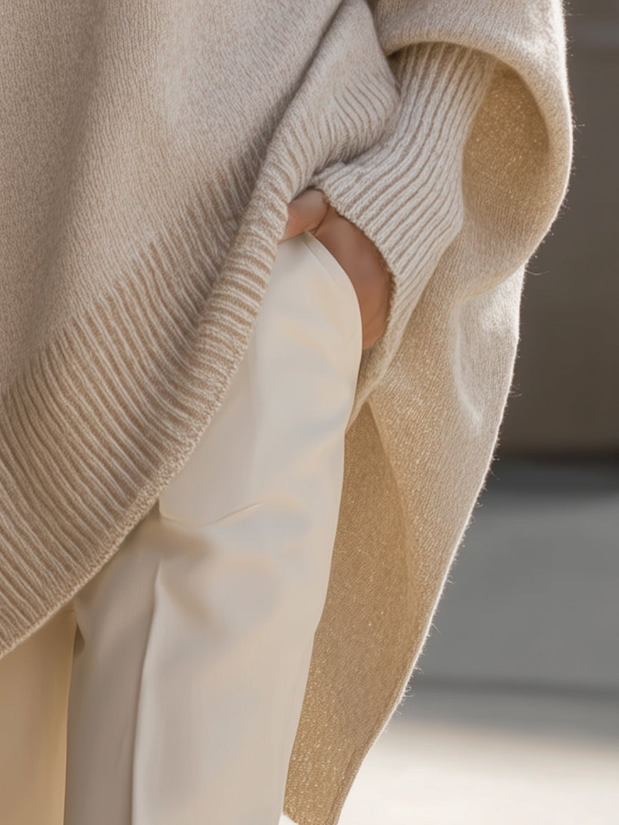 CLAIRE – ELEGANT ASYMMETRICAL KNIT SWEATER