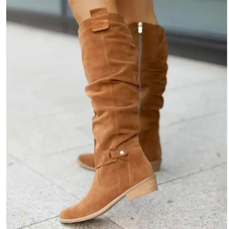 Suede Boots with Straps for Women