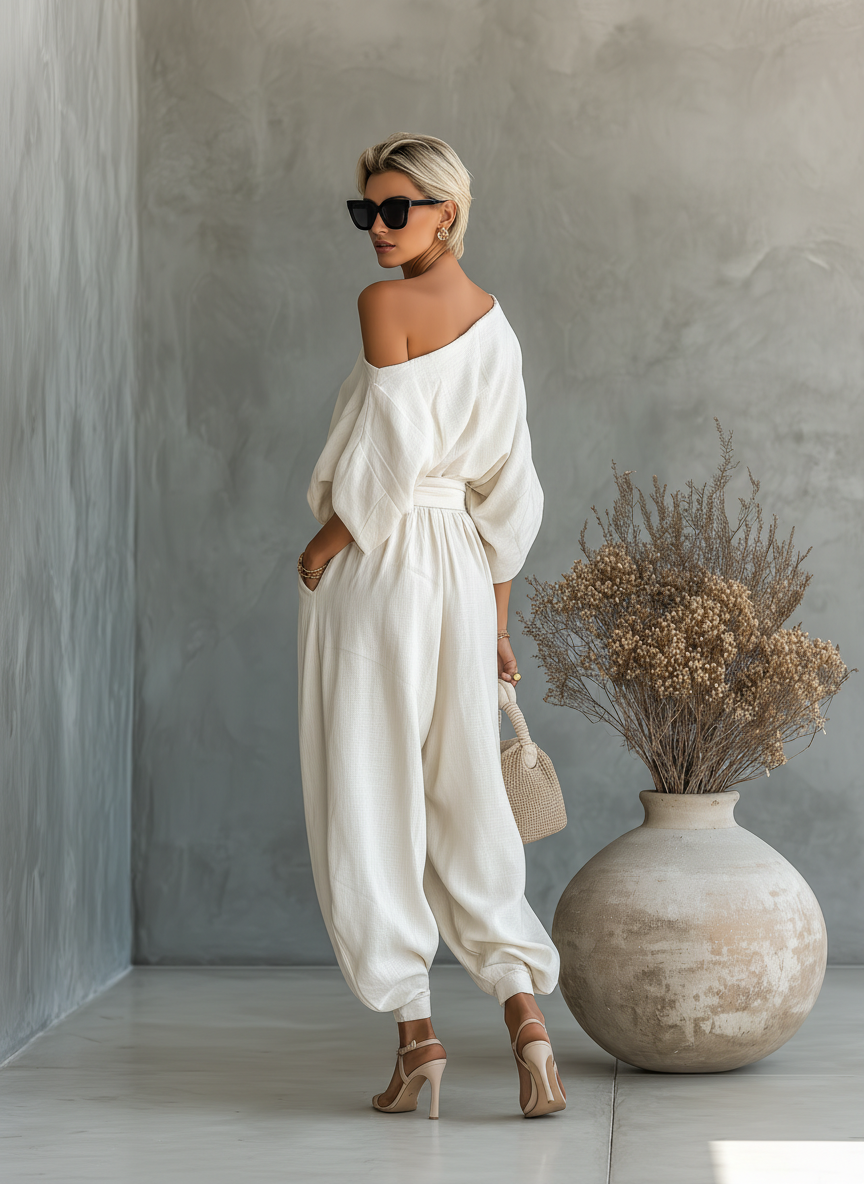 Off-white Linen Set