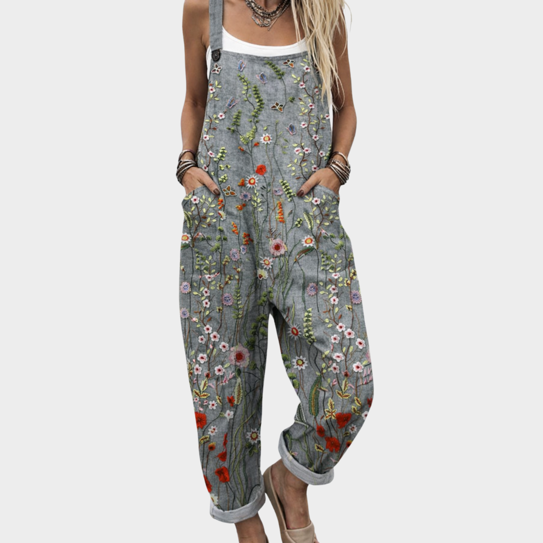 Comfortable Printed Suspenders Pants