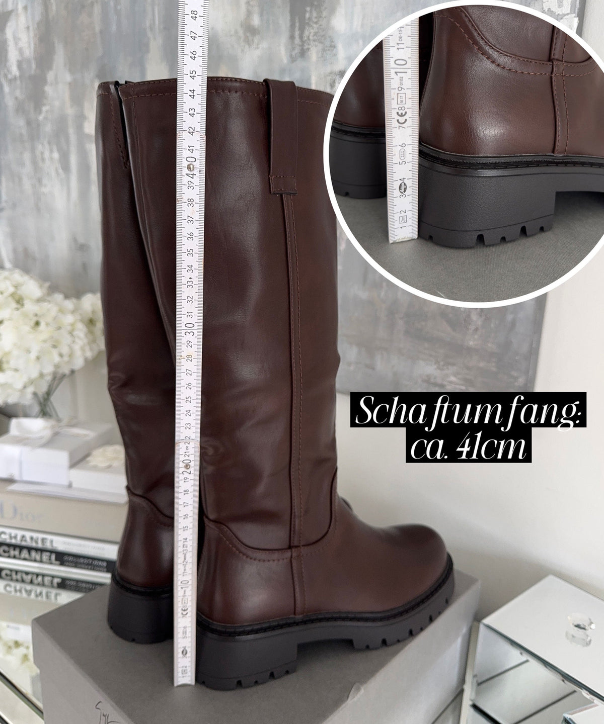 Botas Altas con Tacón Forradas Mujer | Chira Marrón