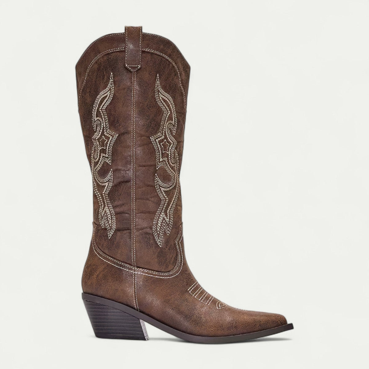 Western Style Distressed Finish Cowboy Boots for Women