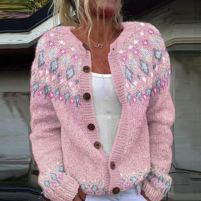 MARISSA – COZY KNIT BUTTON-DOWN CARDIGAN