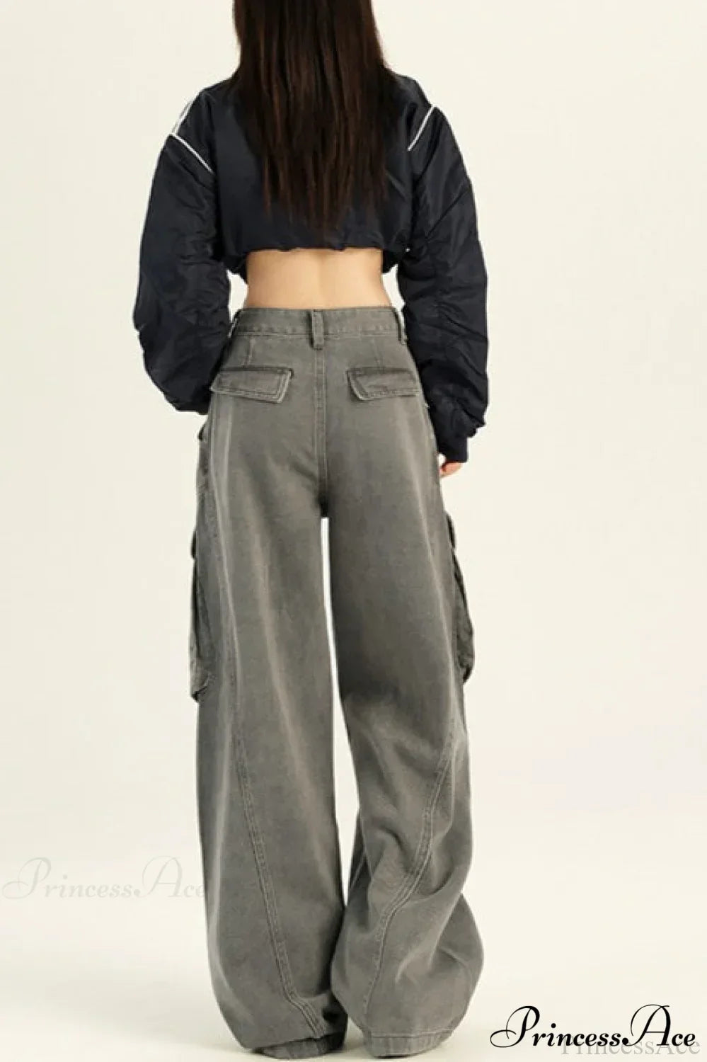Denim Loose Wide Leg Flattering Cargo Pants