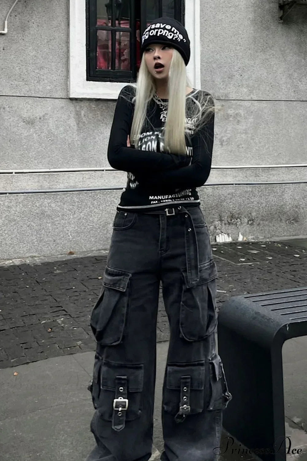 Denim Multi-Pocket Street Loose Cargo Pants