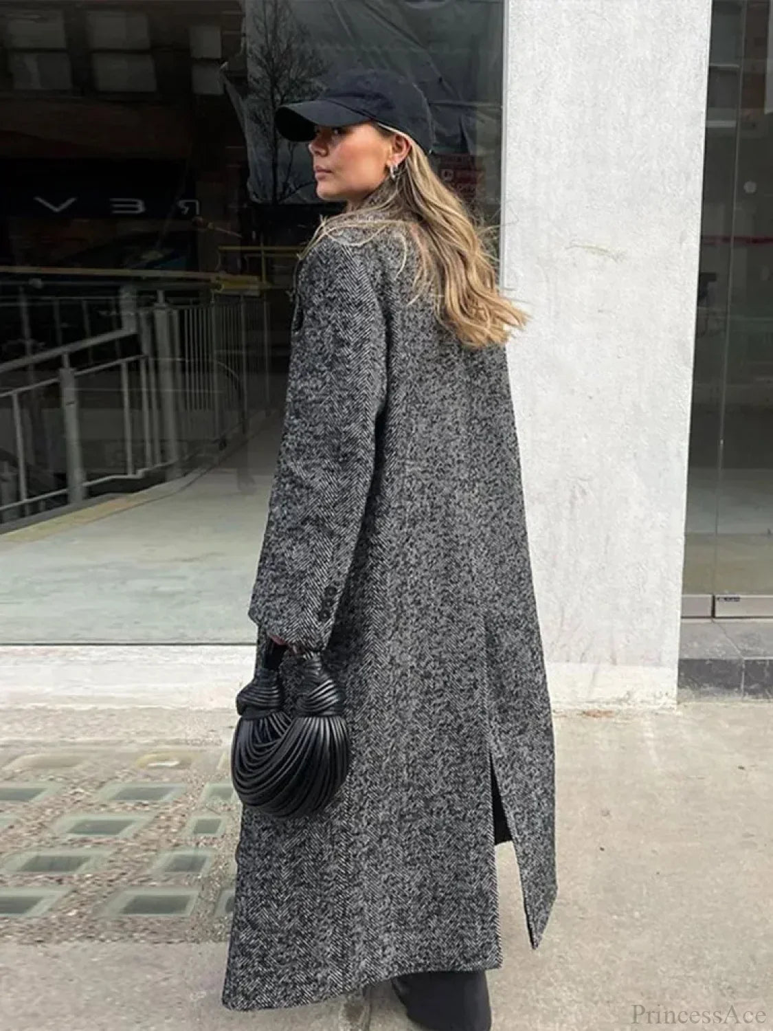 Faux Fur Lace-Up Patchwork Overcoat