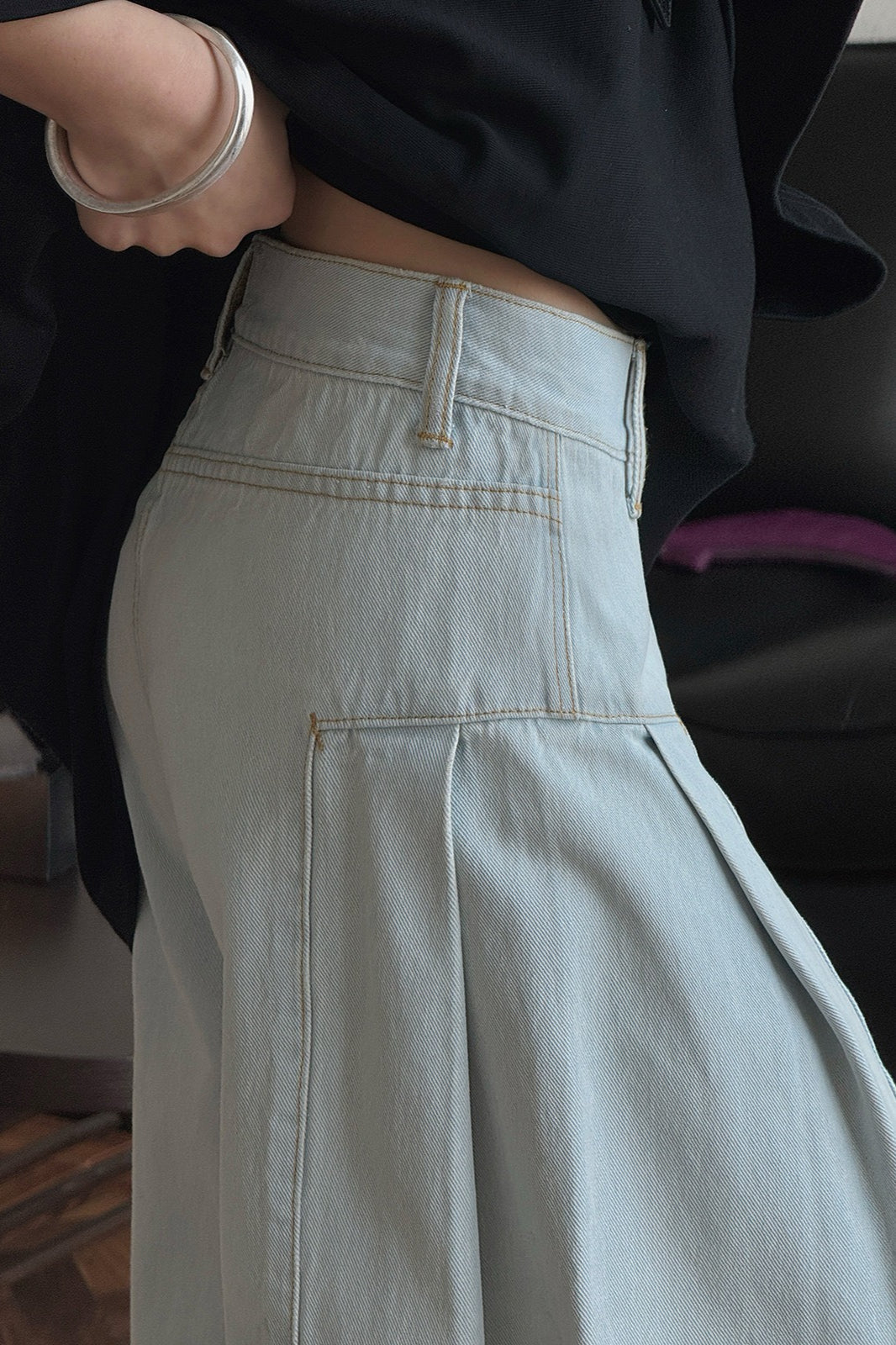 Deconstructed Flared Denim Jeans