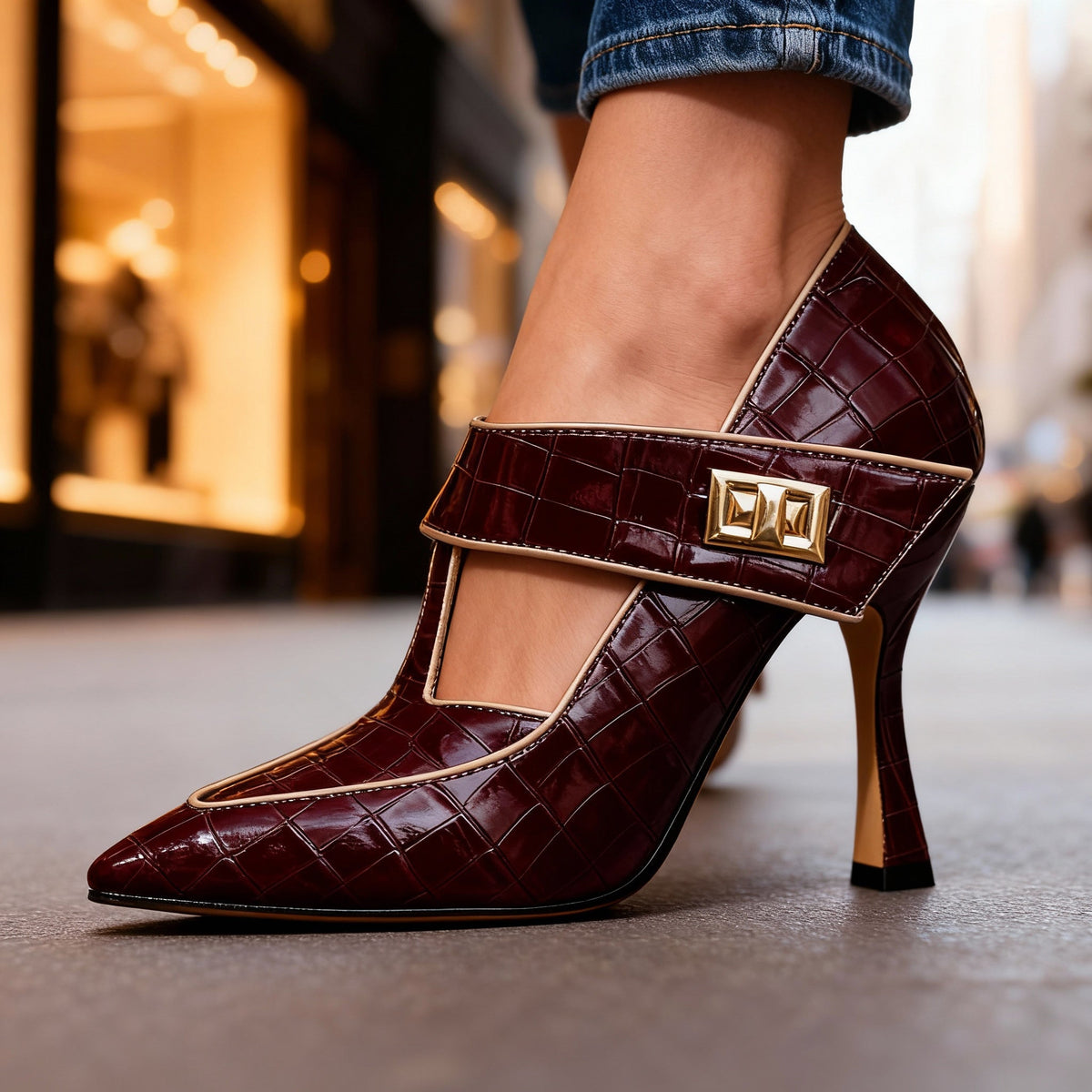 Whitney Stiletto T-Strap Heels