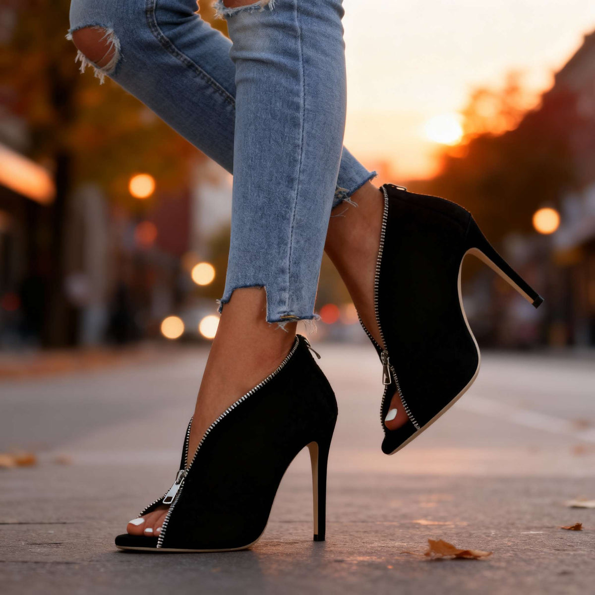 Scarlett Zipper Heels