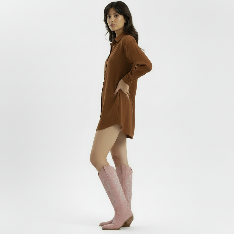 Women's Cowboy Boots - Low Square Heel, Elegance | Noelia