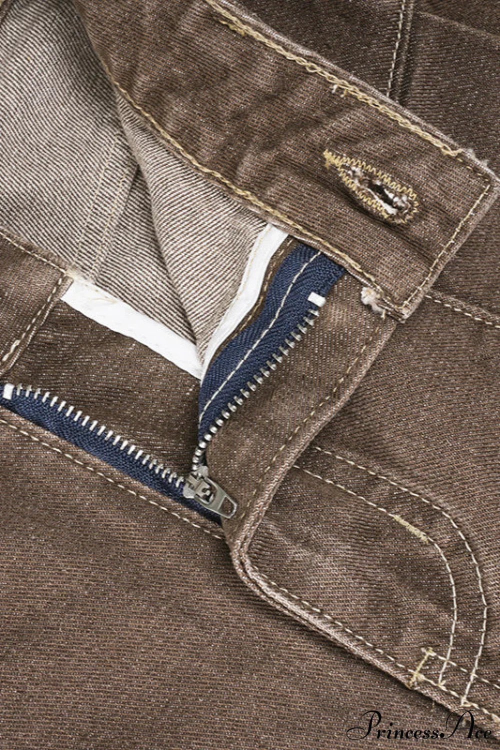 Retro Maillard Distressed Wide Leg Floor Jeans