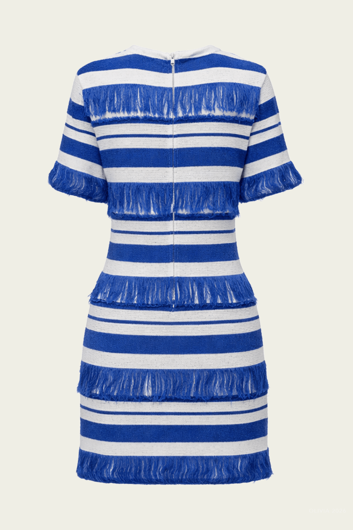 Torrance Knit Mini Dress in Royal Blue Stripe
