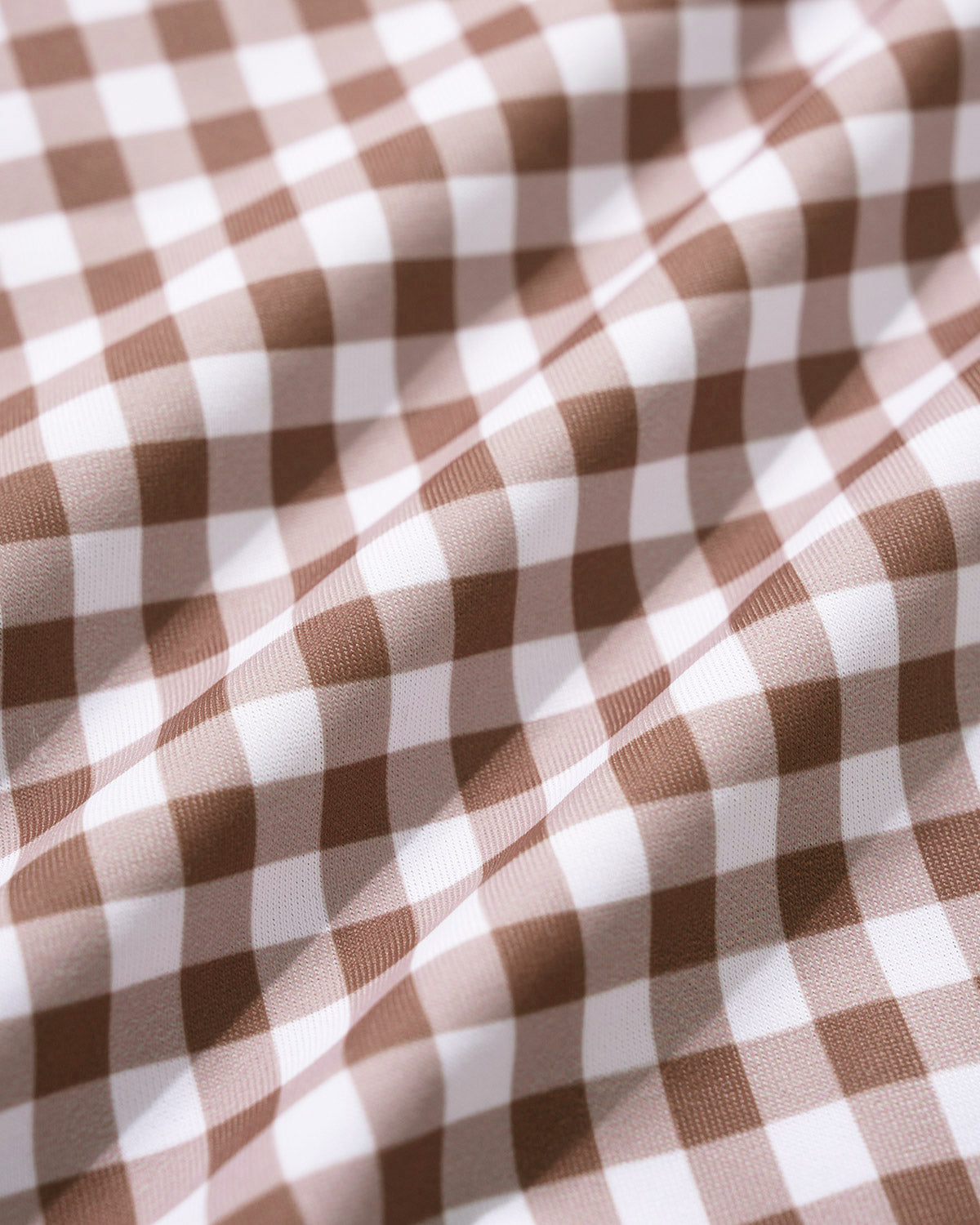 One-Piece Checkered Coffee Bathing Suit