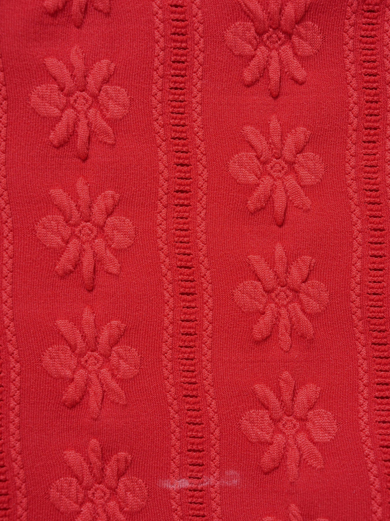 Red Jacquard Bikini Set with Adjustable Straps