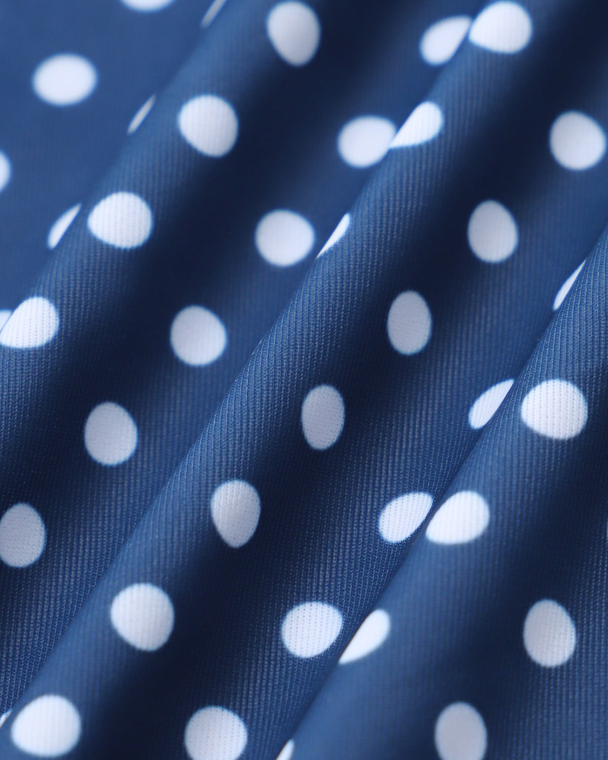 One-Piece Swimsuit with Blue Polka Dots