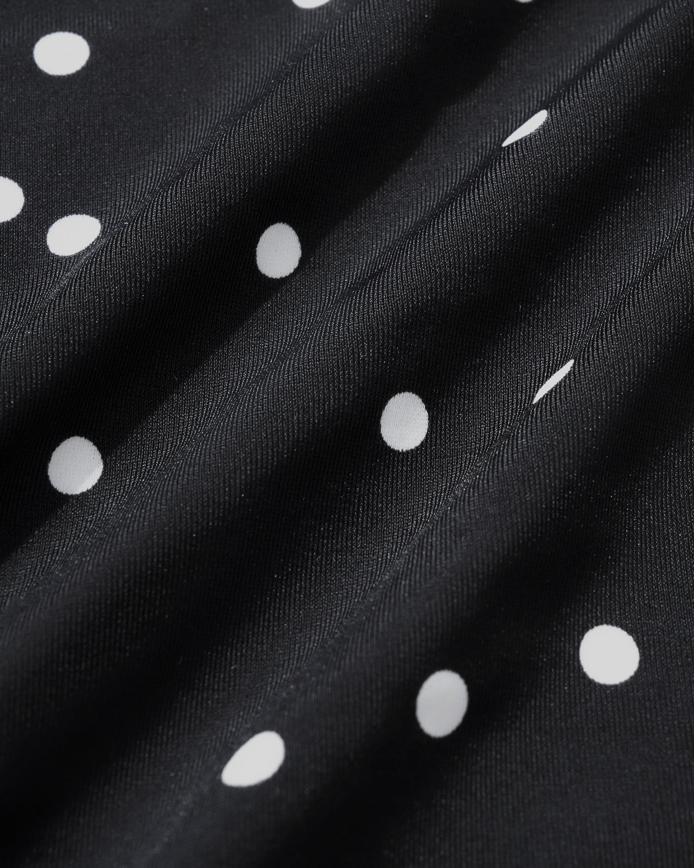One-Piece Swimsuit with Black Polka Dots