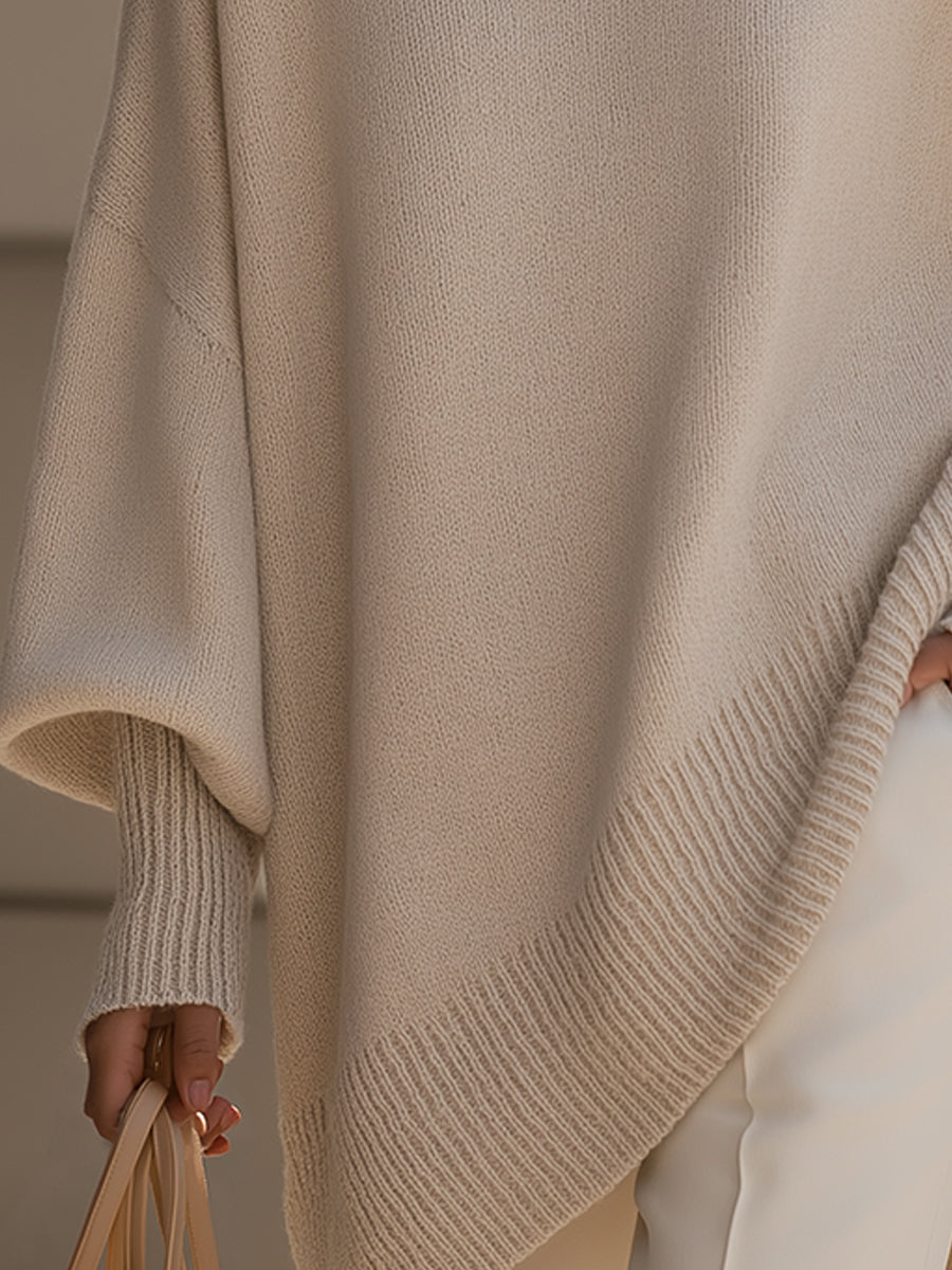 CLAIRE – ELEGANT ASYMMETRICAL KNIT SWEATER