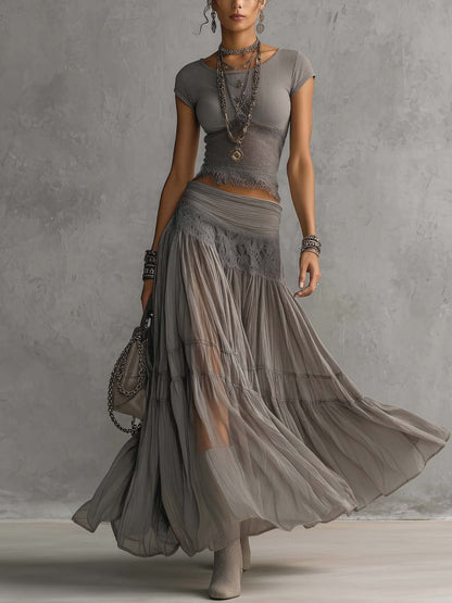 Nova | Sheer Layered Maxi Set