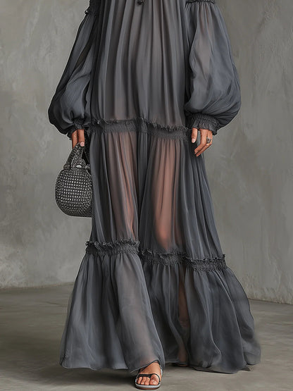 Vera | Sheer Off-Shoulder Maxi Dress