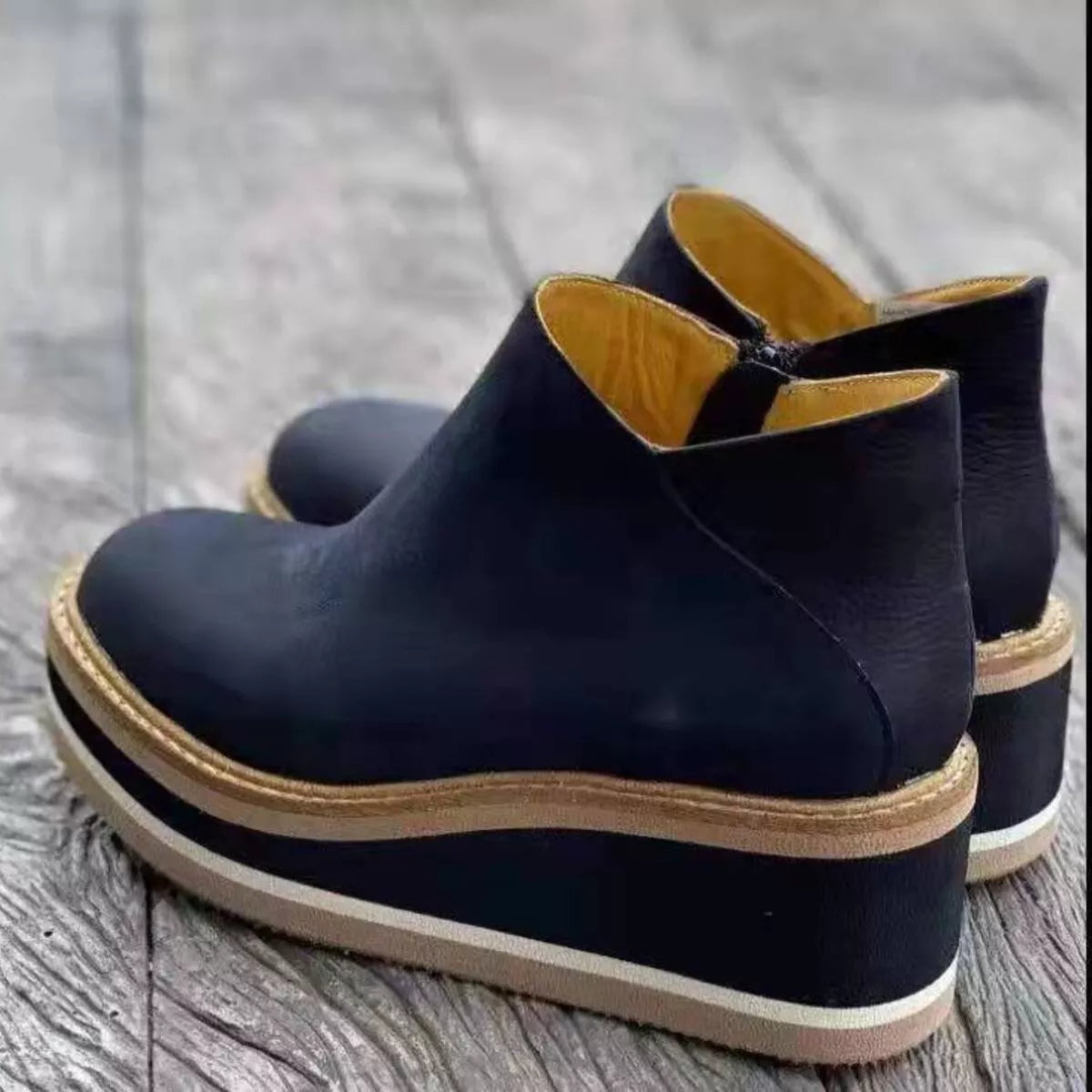 Botines Mujer Cuña  Botas Tobilleras Plataforma Cómodas Otoño Invierno
