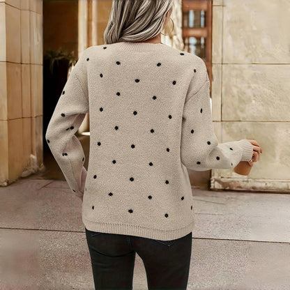 HAZEL – COZY POLKA KNIT SWEATER