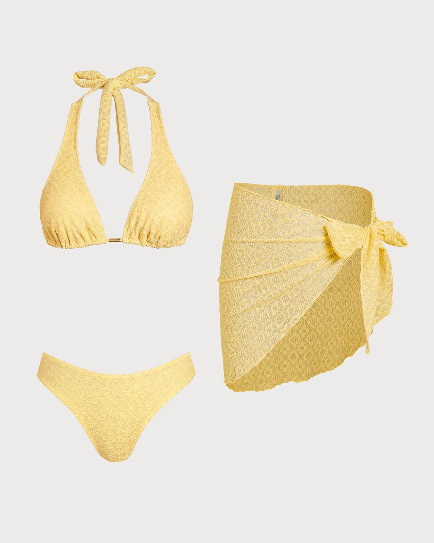 Textured Yellow Bikini Set