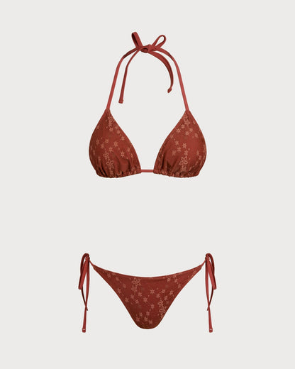 Red Bikini Set with Straps and Cord