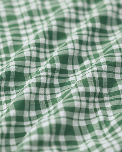 Green Checkered Bikini Set with Drawstring