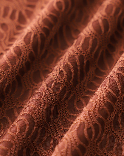 Set of Three Jacquard Pieces in Brown
