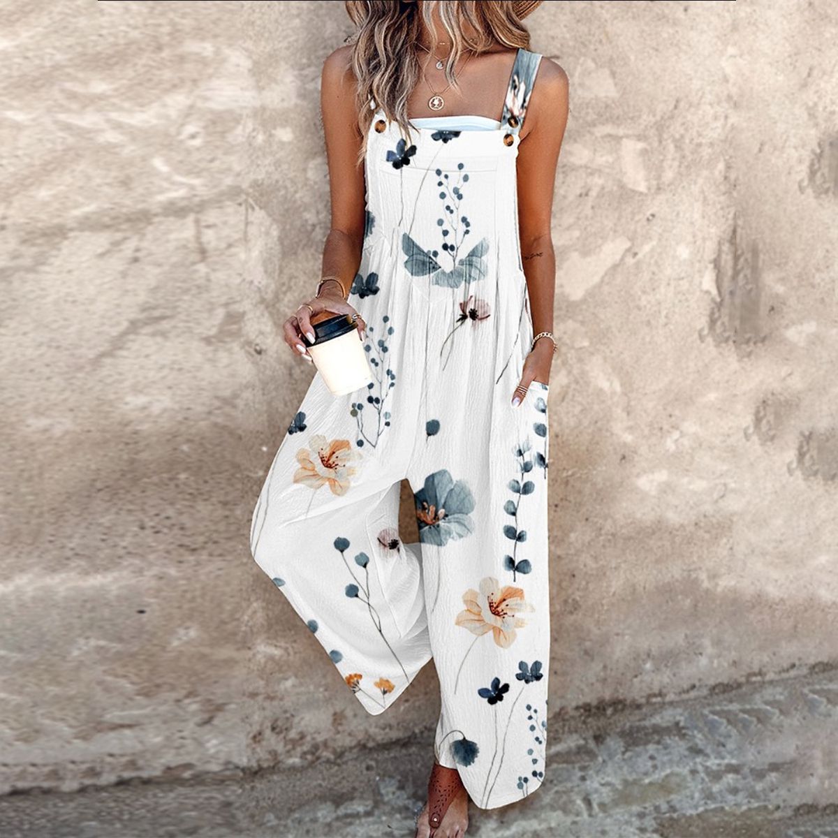 Printed Strap Pants