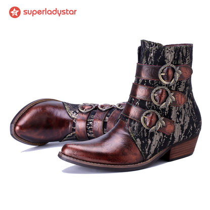 Three-Strap Rebel Ankle Boots