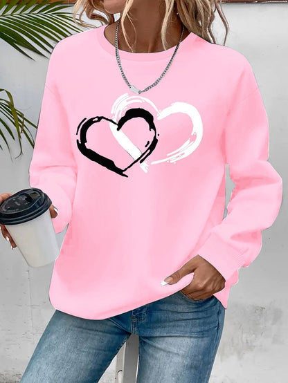 ZOEY – DOUBLE HEART GRAPHIC SWEATSHIRT