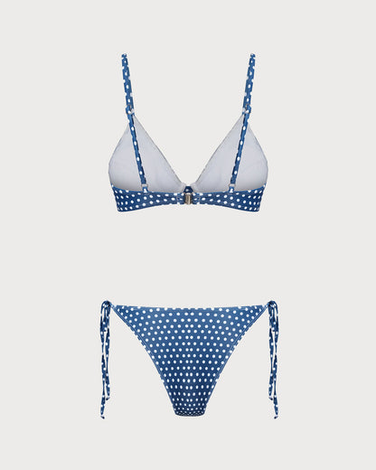Bikini Set with Blue Polka Dots