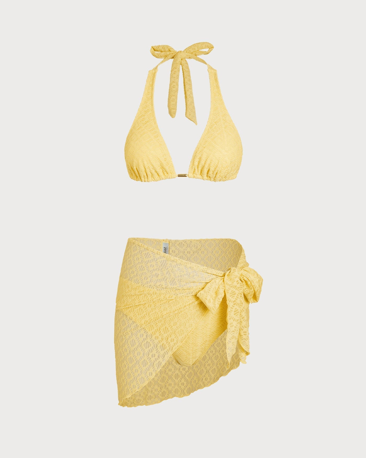 Textured Yellow Bikini Set