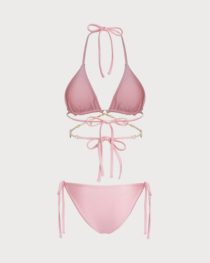 Rope Bikini Set with O-Ring in Pink