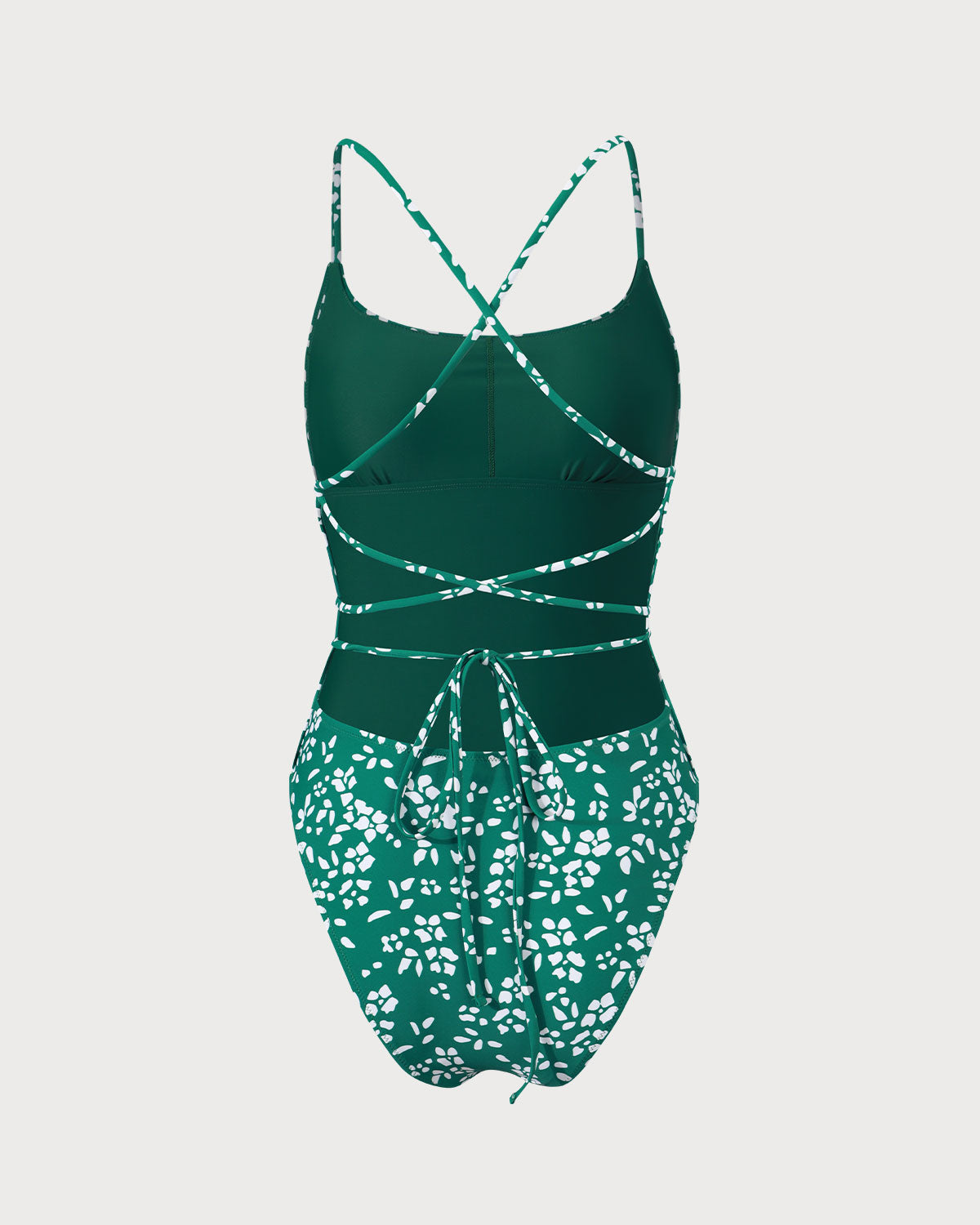 One-Piece Floral Knit Swimsuit for Women