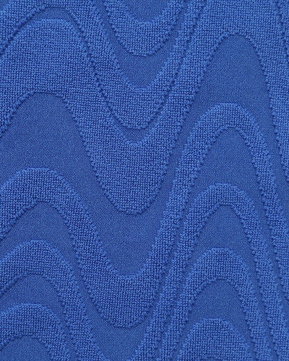 Textured Bikini Set U Neck Royal Blue