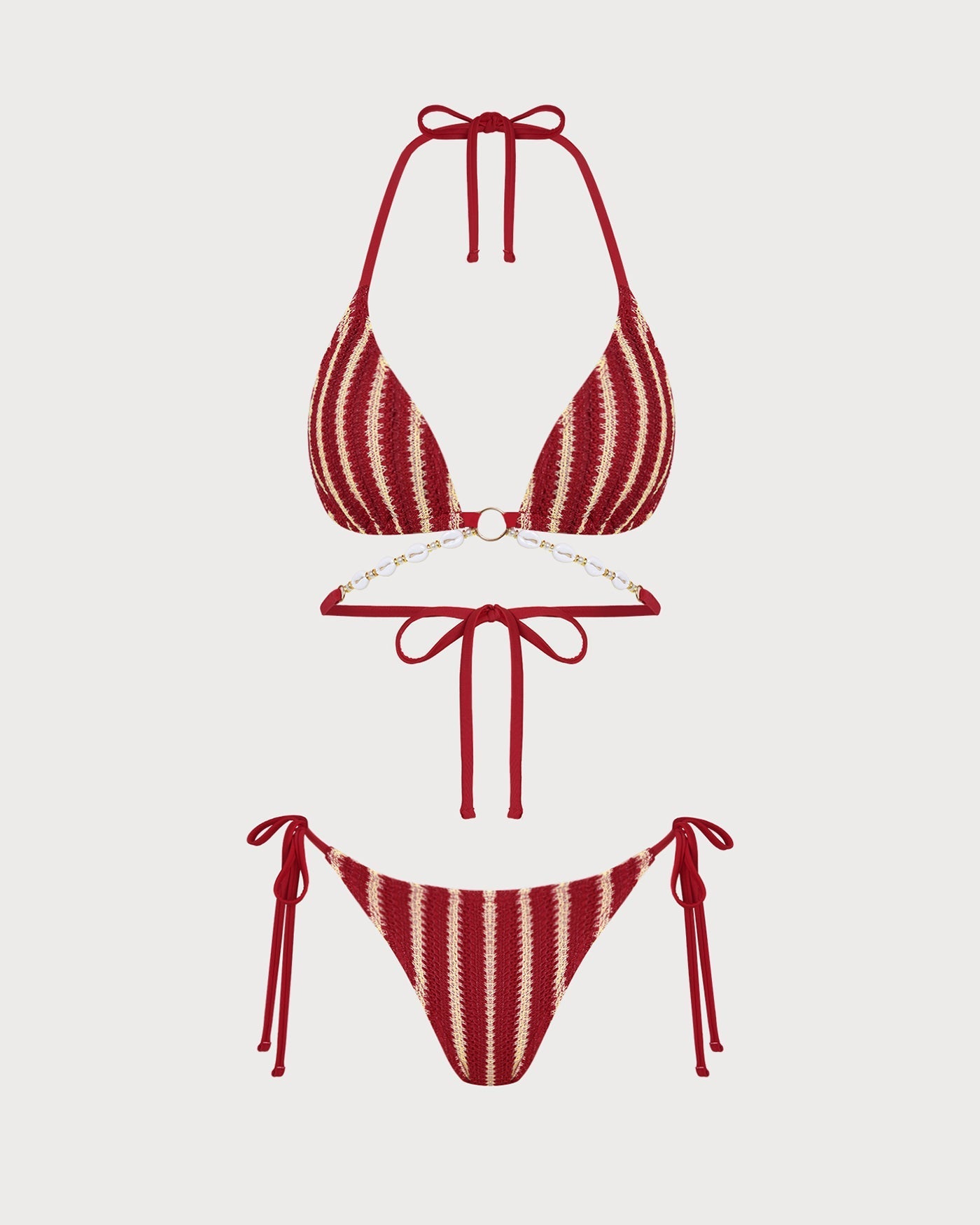 Contrast Bikini Set with Red O-Ring