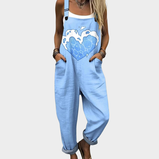 Printed and Comfortable Suspender Pants
