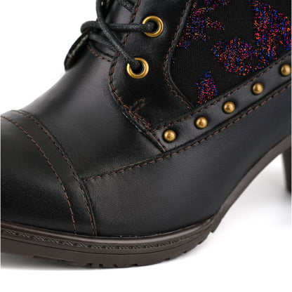 Floral Velvet Romantic Ankle Boots