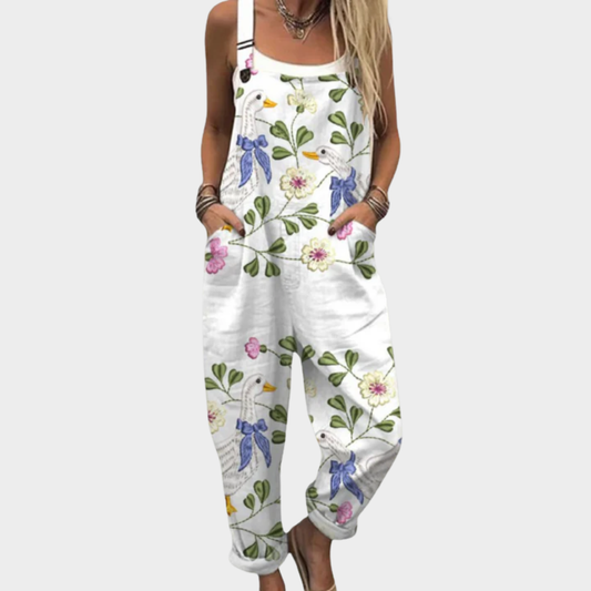 Comfortable Printed Suspenders Pants