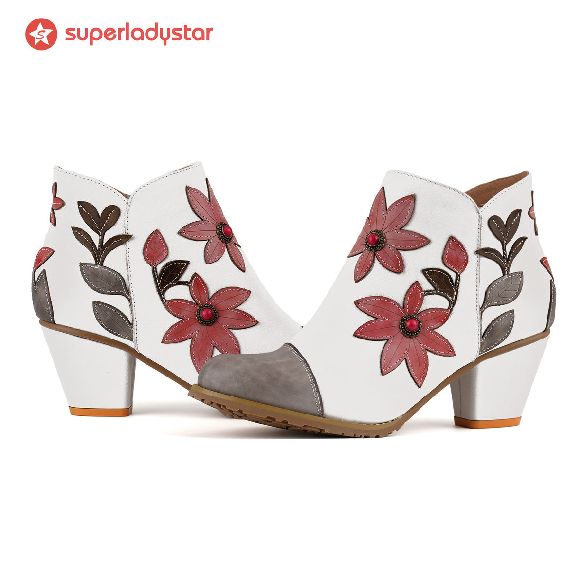 Floral Applique Wanderlust Ankle Boots
