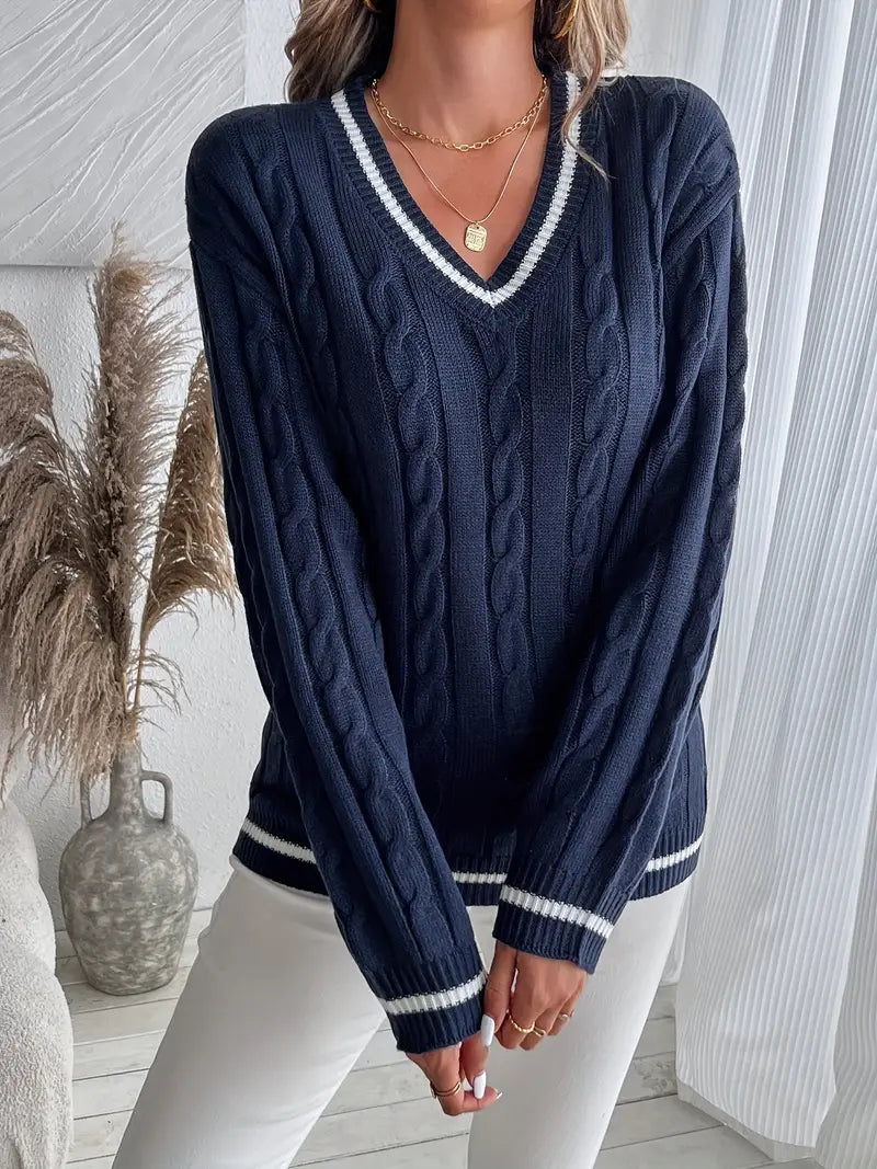 EMILY – CLASSIC V-NECK KNIT SWEATER
